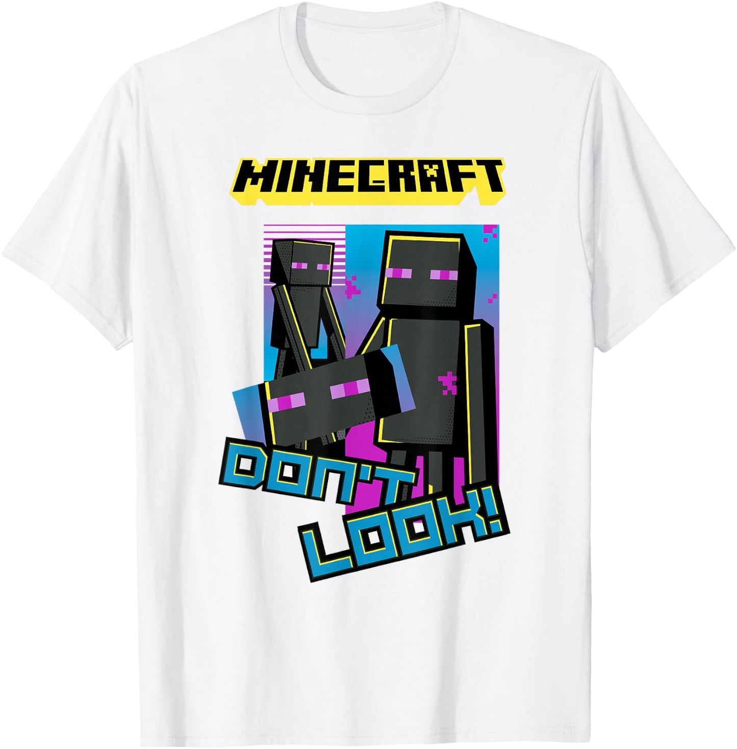 Minecraft Enderman Don't Look! Poster T-Shirt - T-Shirt | White