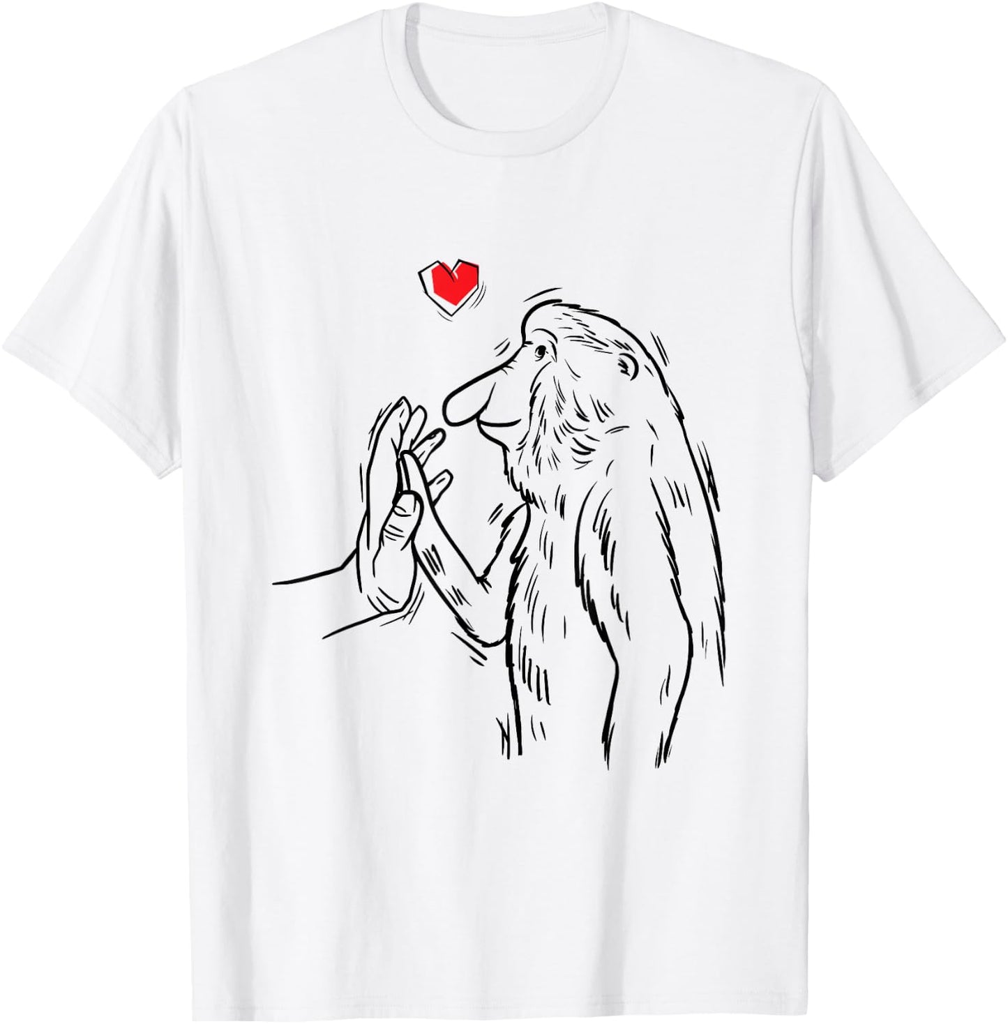 Malaffealuv Proboscis Monkey Long-Nosed Monkey -Adults , Grey, Small, Short Sleeve T-Shirt - T-Shirt | White