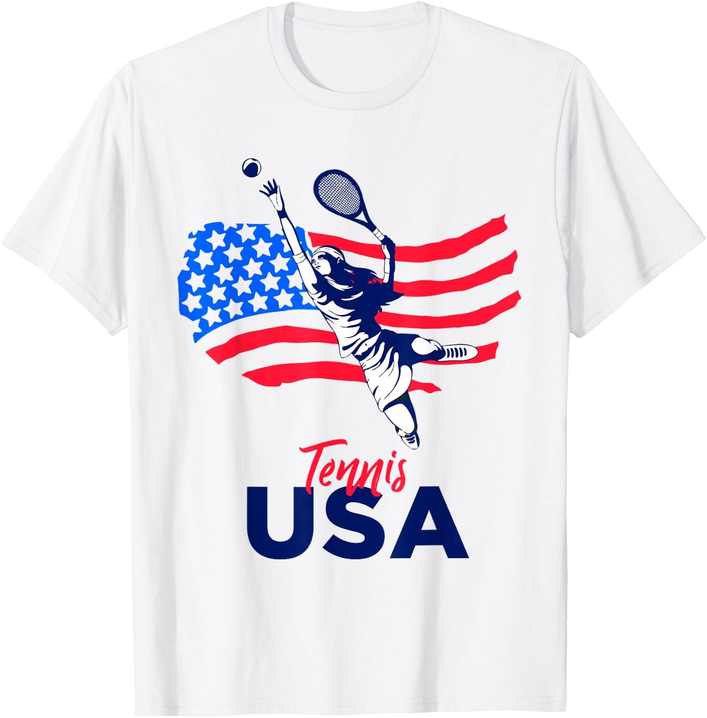 Tennis in The USA Support The Team Shirt USA Plays Tennis T-Shirt - T-Shirt | White