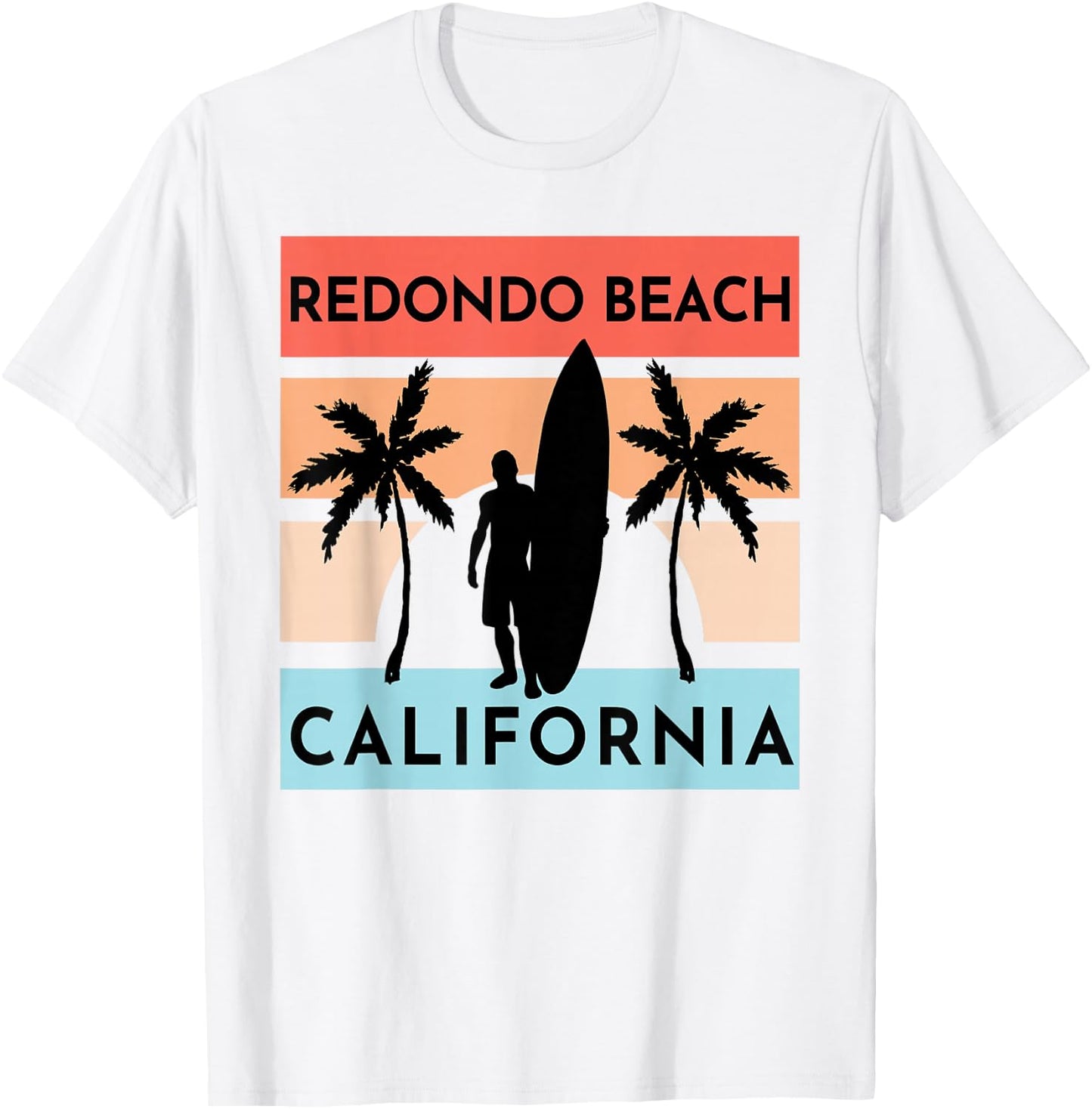 Redondo Beach California Surf Summer Vacation Vintage T-Shirt - T-Shirt | White