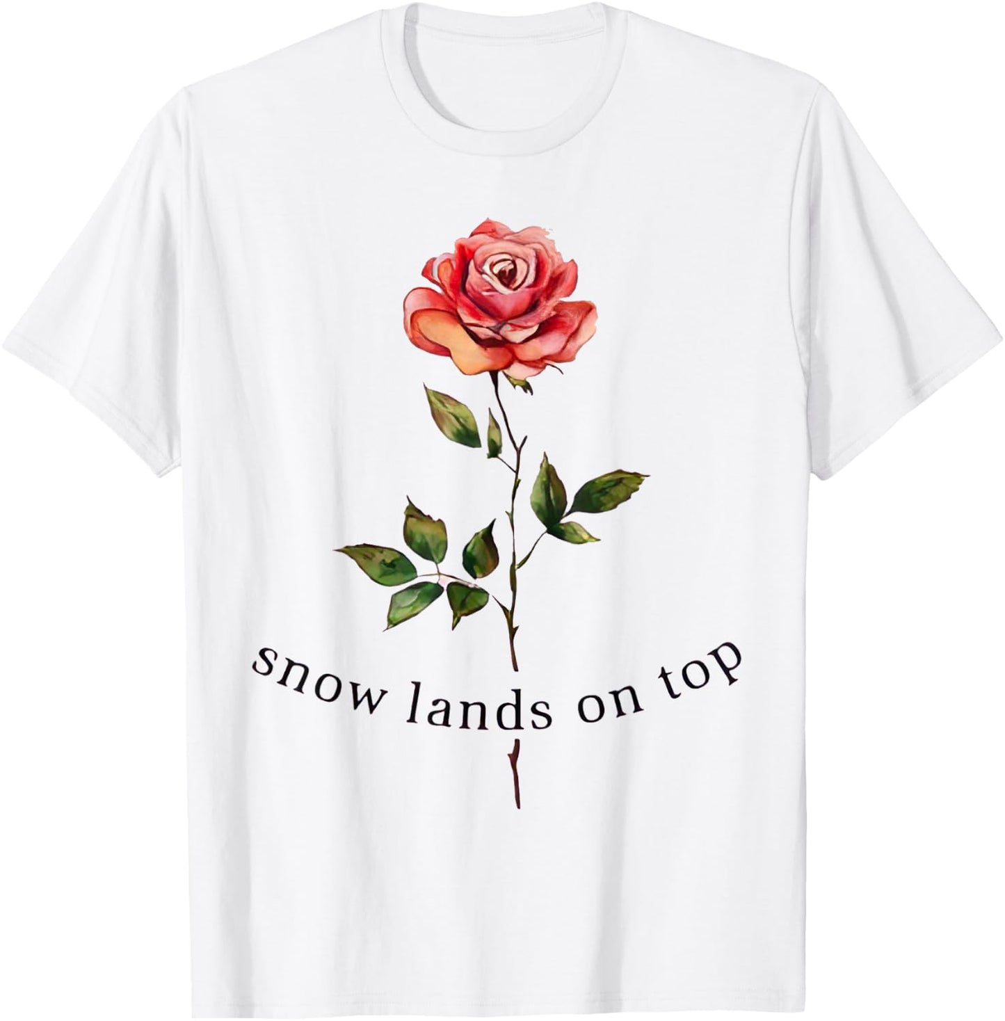 Snow Lands On Top T-Shirt - T-Shirt | White