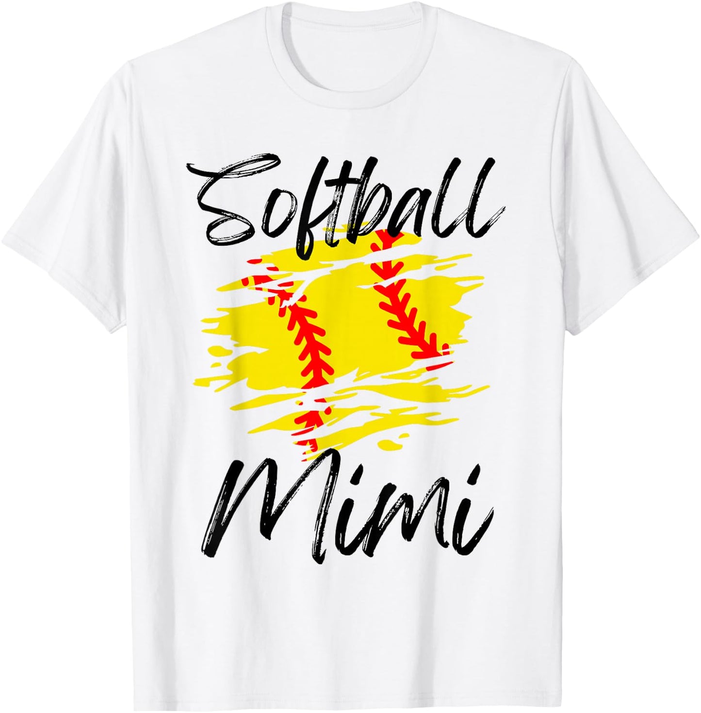 Softball Mimi Funny Ball Mom Softball Mimi Cute T-Shirt - T-Shirt | White