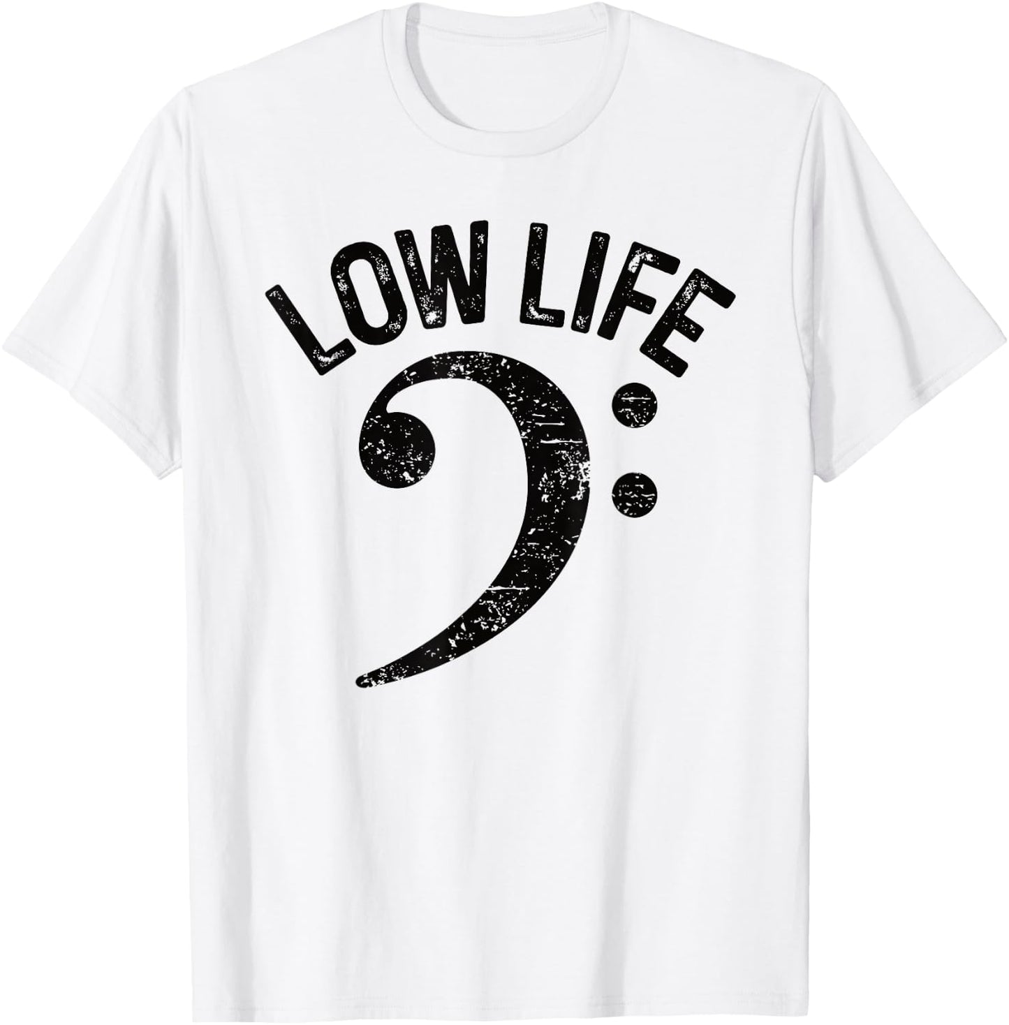 Bass Clef Low Life Music Marching Band Low Brass Bass Note T-Shirt - T-Shirt | White