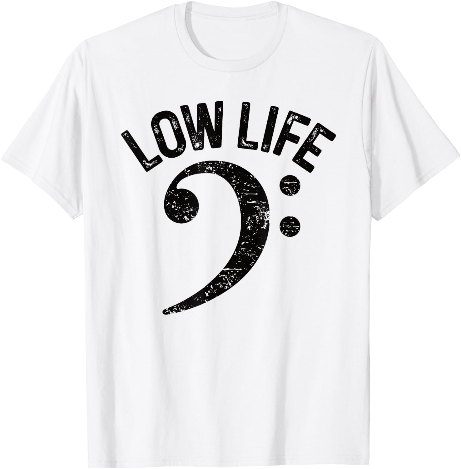 Bass Clef Low Life Music Marching Band Low Brass Bass Note T-Shirt - T-Shirt | White