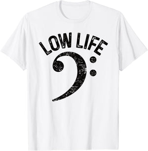 Bass Clef Low Life Music Marching Band Low Brass Bass Note T-Shirt - T-Shirt | White