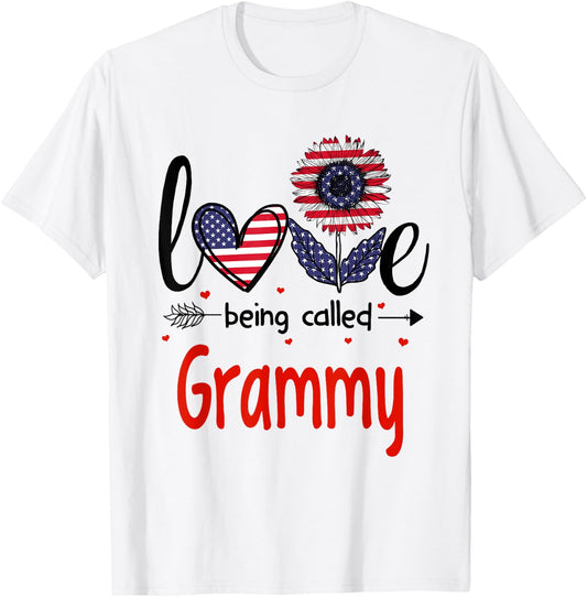 Love Being Called Grammy American Flag Patriotic 4th Of July Men T-Shirt - T-Shirt | White