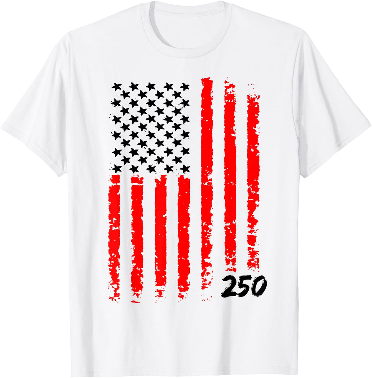 250th Anniversary of America 1776 Light Blue American Flag T-Shirt - T-Shirt | White