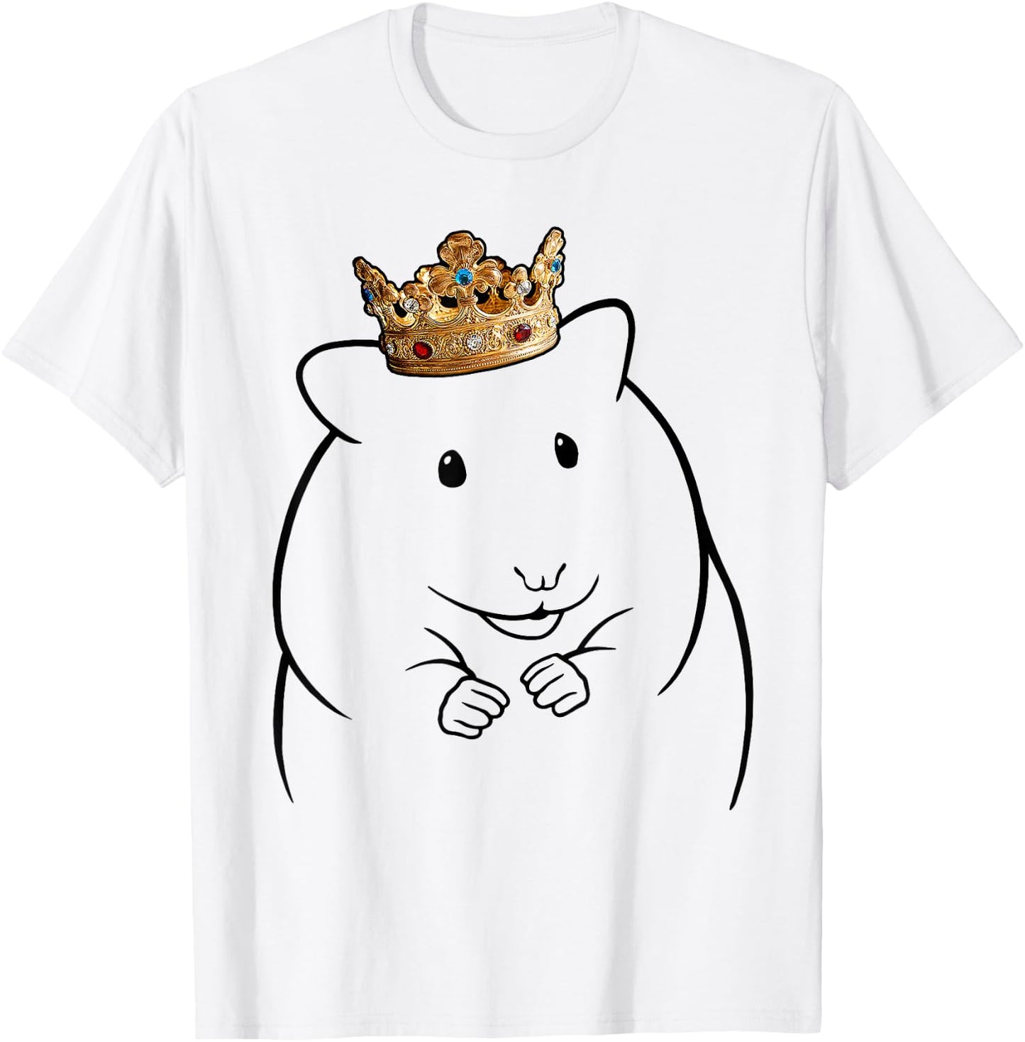Hamster Wearing Crown T-Shirt - T-Shirt | White