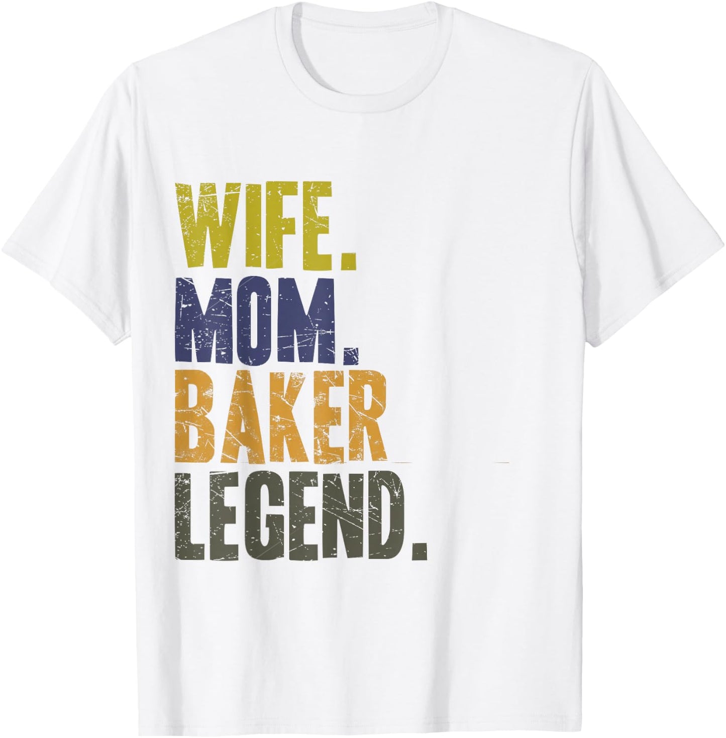 Wife Mom Baker Funny Baker Mother T-Shirt - T-Shirt | White