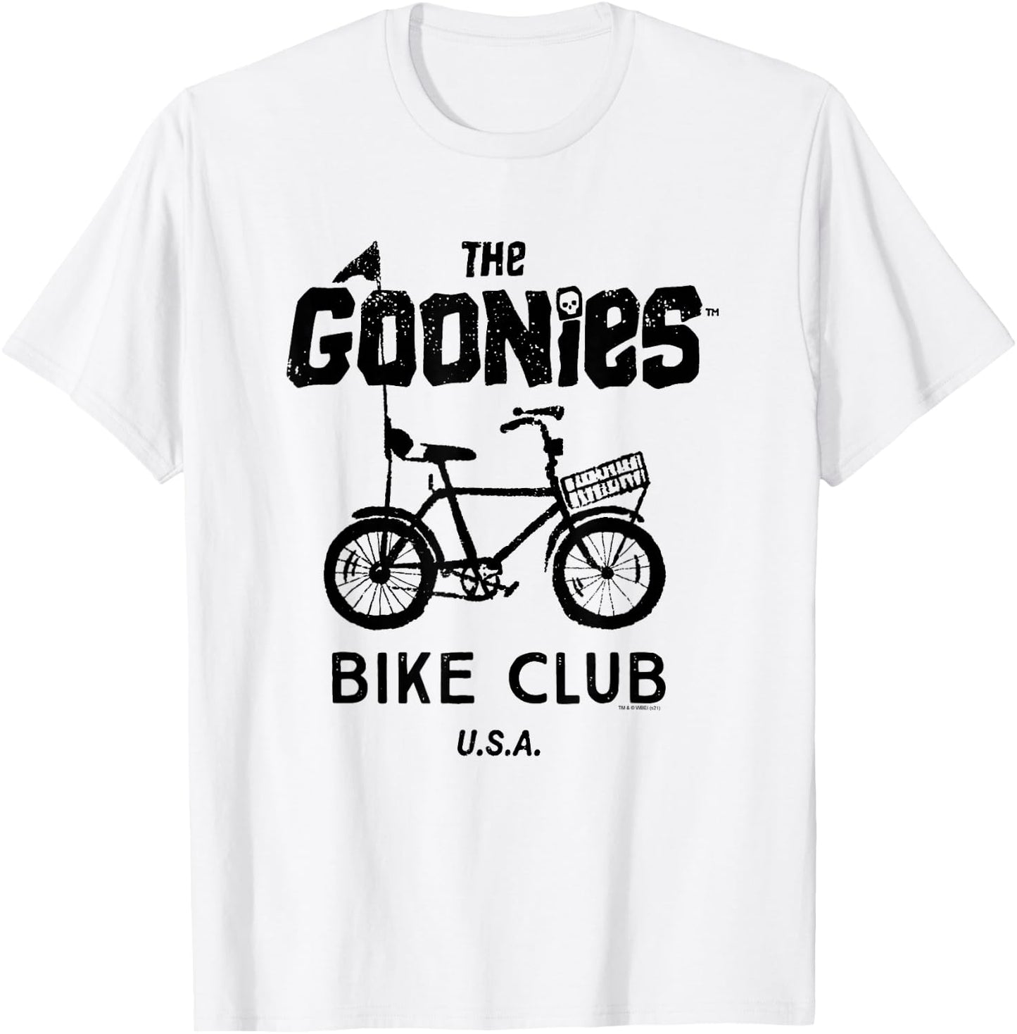 The Goonies Bike Club Black Logo Movie T-Shirt - T-Shirt | White