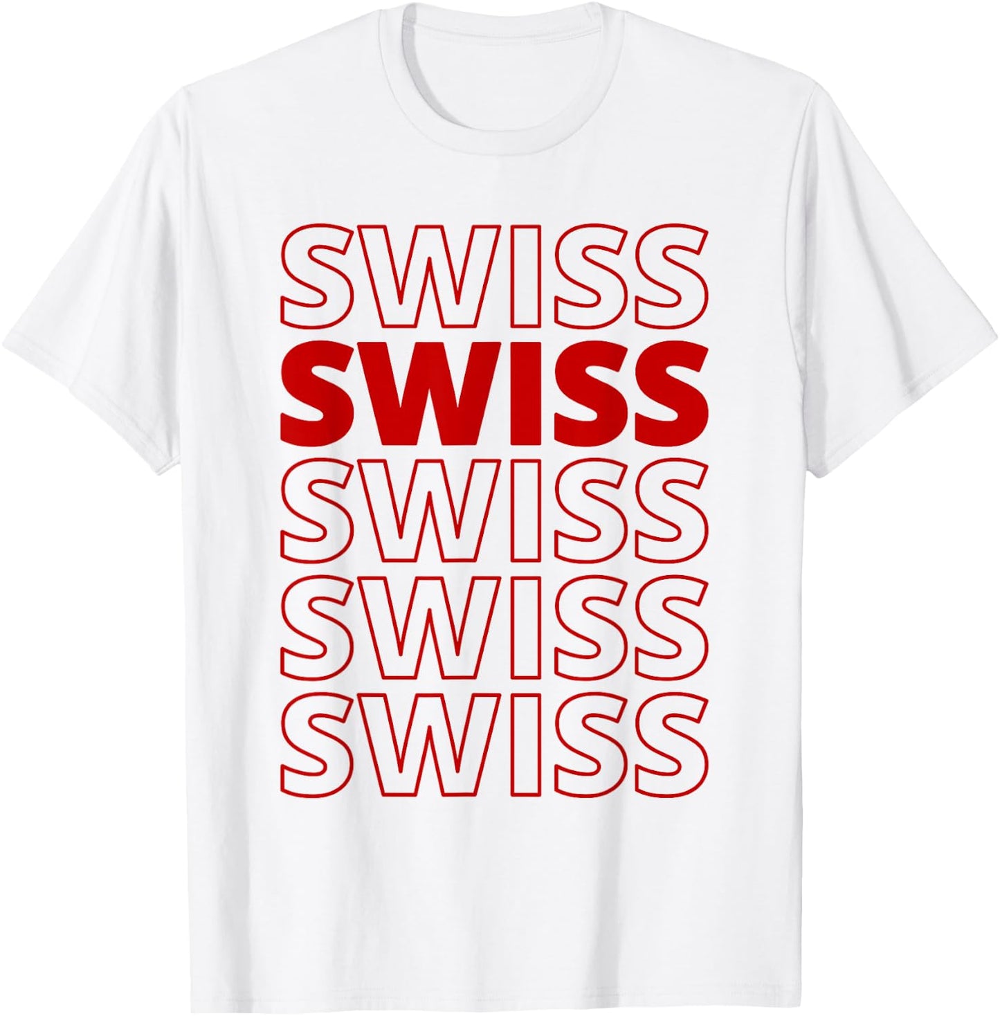 Swiss Heritage Roots Aesthetic Modern Design T-Shirt - T-Shirt | White