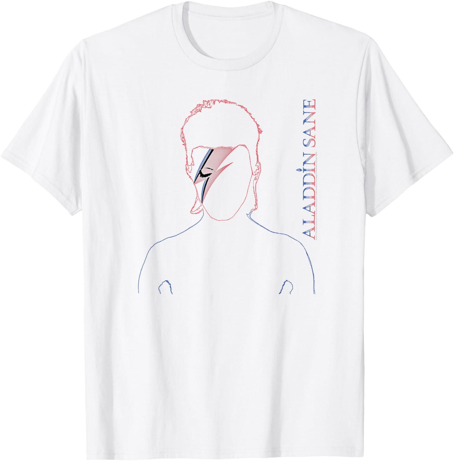 David Bowie - Aladdin Sane Outline T-Shirt - T-Shirt | White