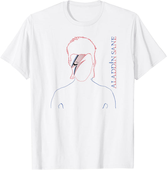 David Bowie - Aladdin Sane Outline T-Shirt - T-Shirt | White