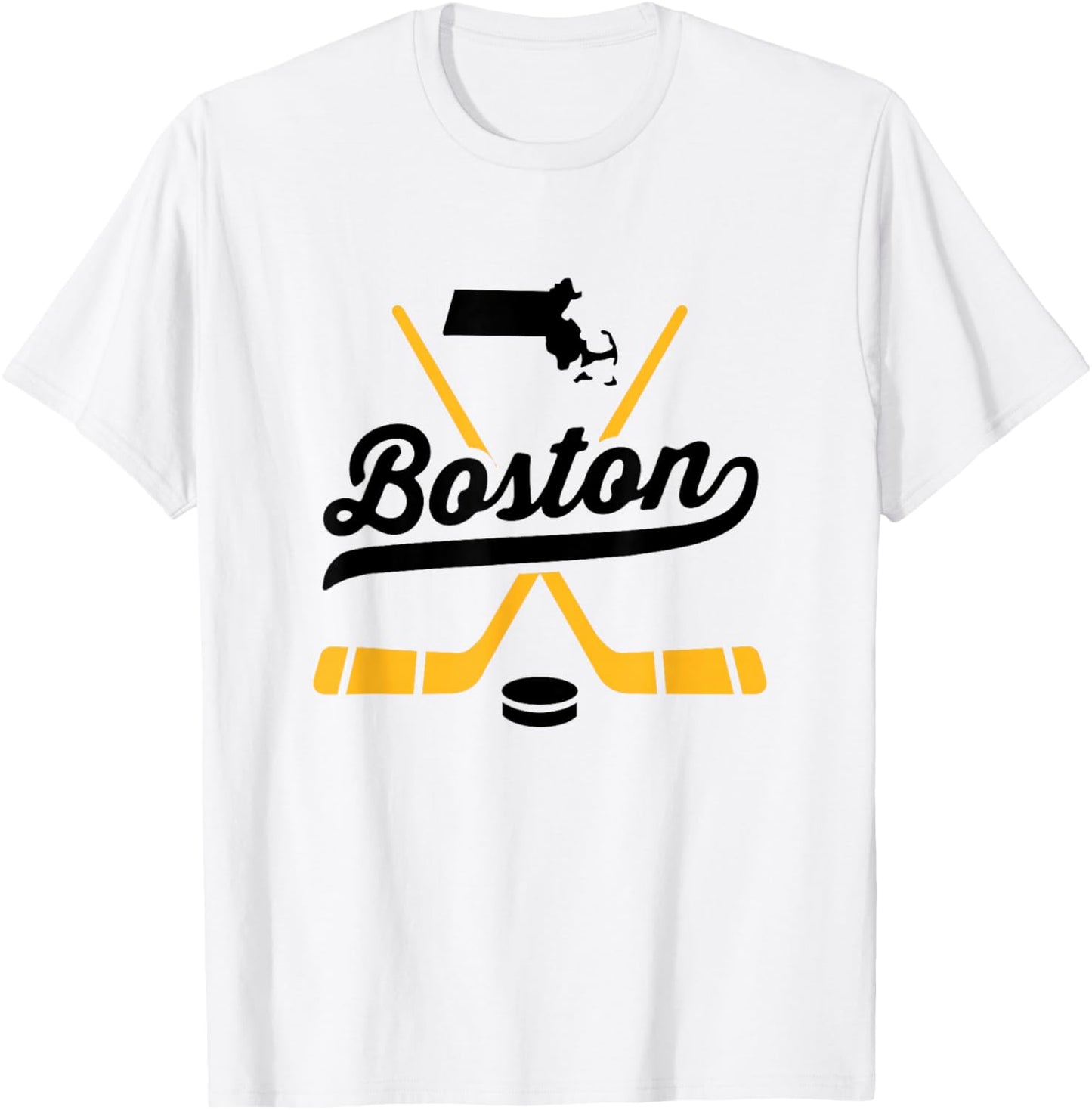 Vintage Boston Ice Hockey Sticks Sports Team Fan Gift T-Shirt - T-Shirt | White