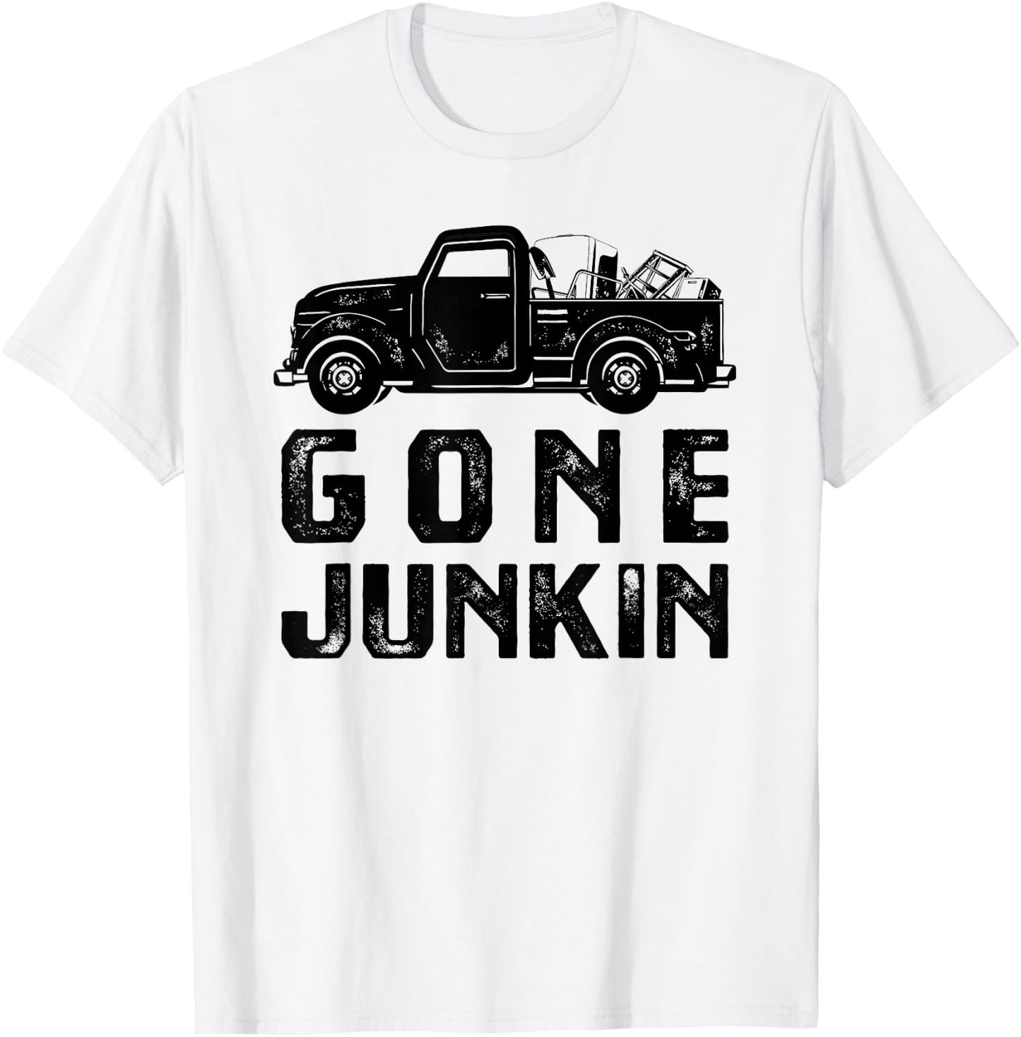 Funny Junker , Gone Junkin Thrifting Apparel T-Shirt - T-Shirt | White