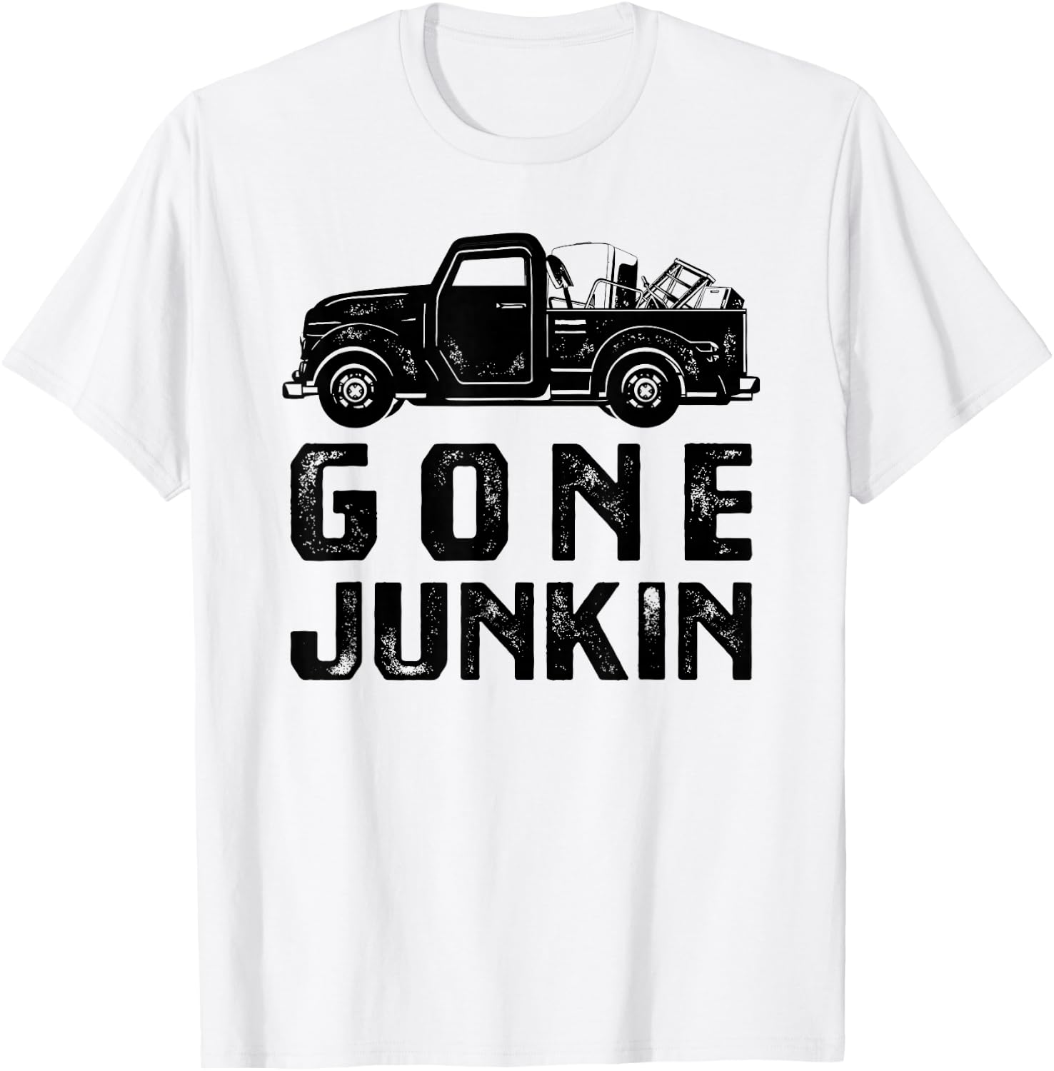 Funny Junker , Gone Junkin Thrifting Apparel T-Shirt - T-Shirt | White