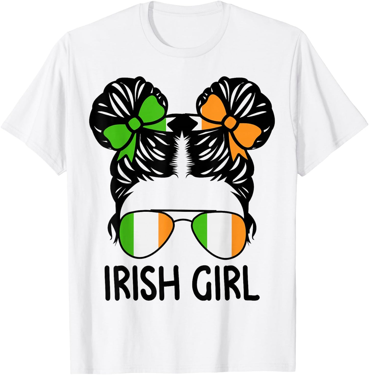 Irish Girl Messy Hair Ireland Pride Patriotic Kids T-Shirt - T-Shirt | White