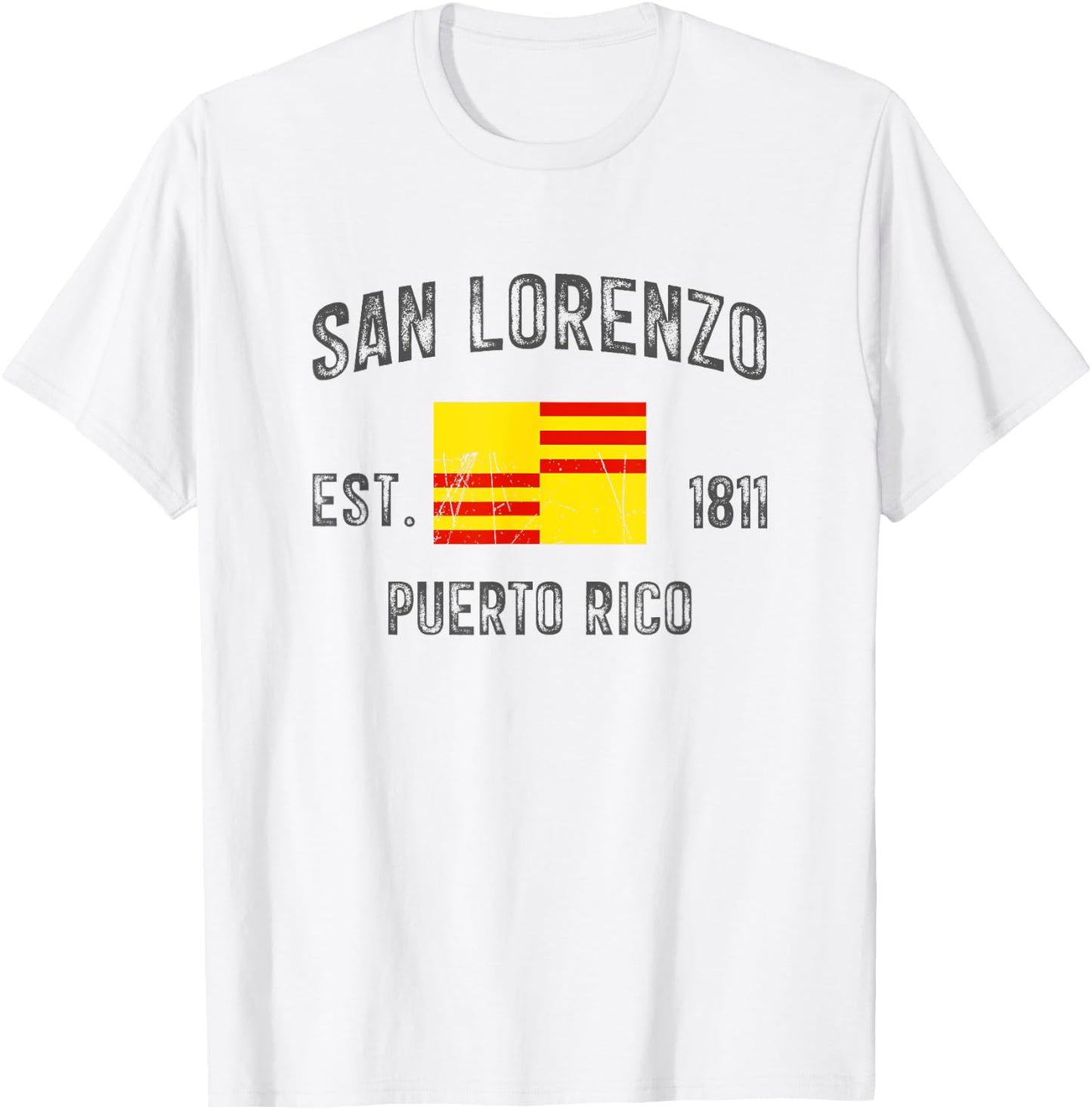Vintage San Lorenzo EST.1811 Puerto Rico Flag Design T-Shirt - T-Shirt | White