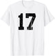 Distressed Black Sports Team Number 17 T-Shirt - T-Shirt | White