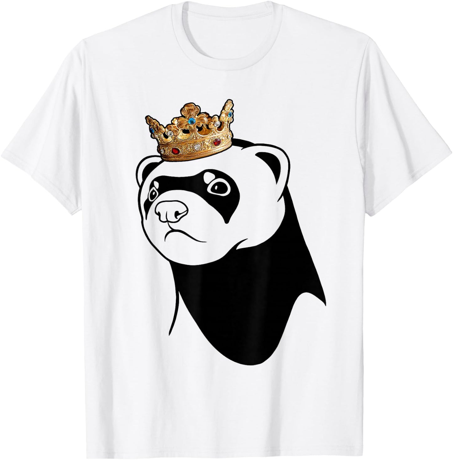 Ferret Wearing Crown T-Shirt - T-Shirt | White