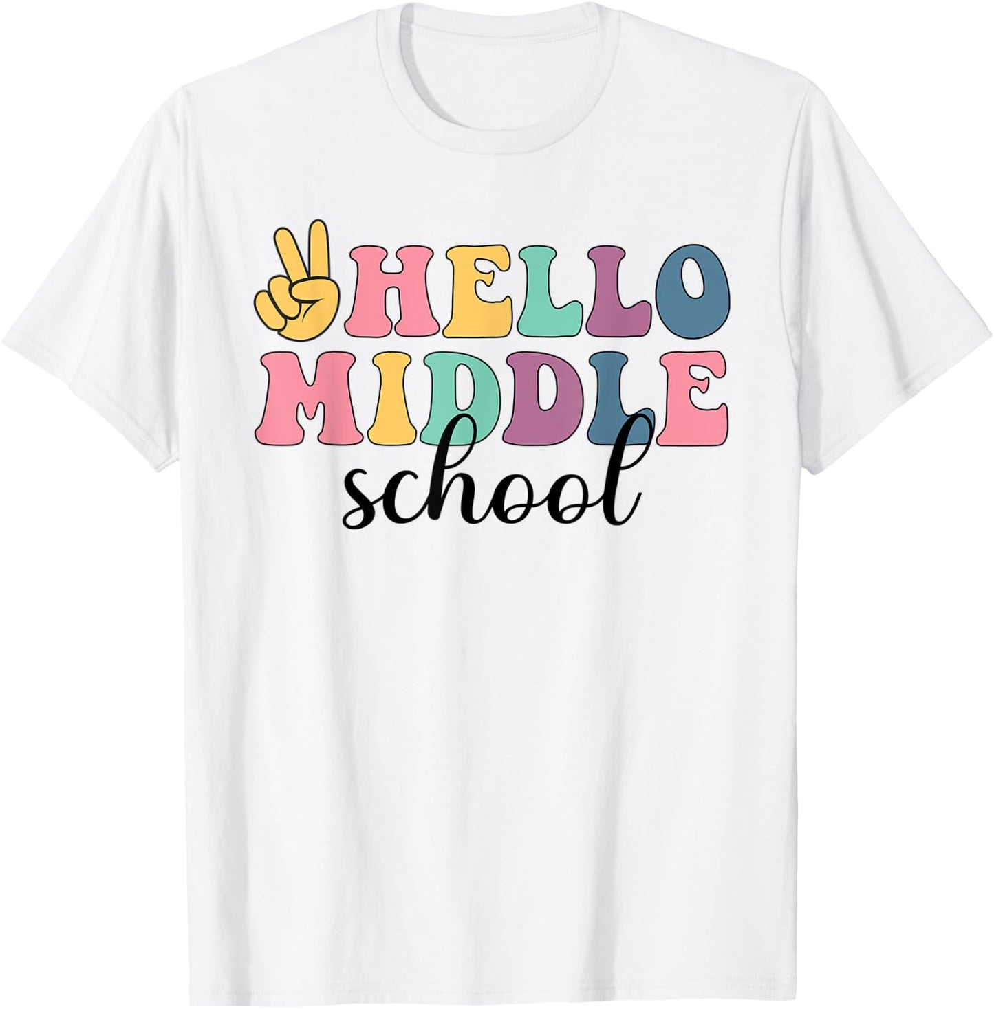 Hello Middle School Here I Come Retro Vintage Back To School T-Shirt - T-Shirt | White