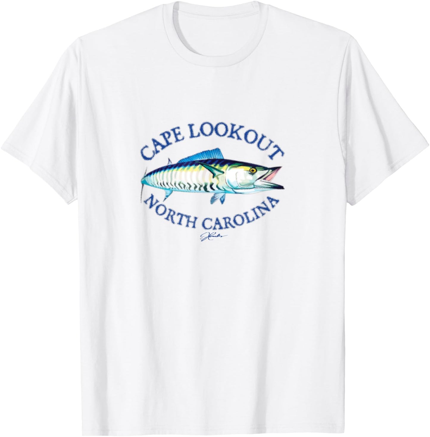 JCombs: Cape Lookout, NC, Wahoo T-Shirt - T-Shirt | White