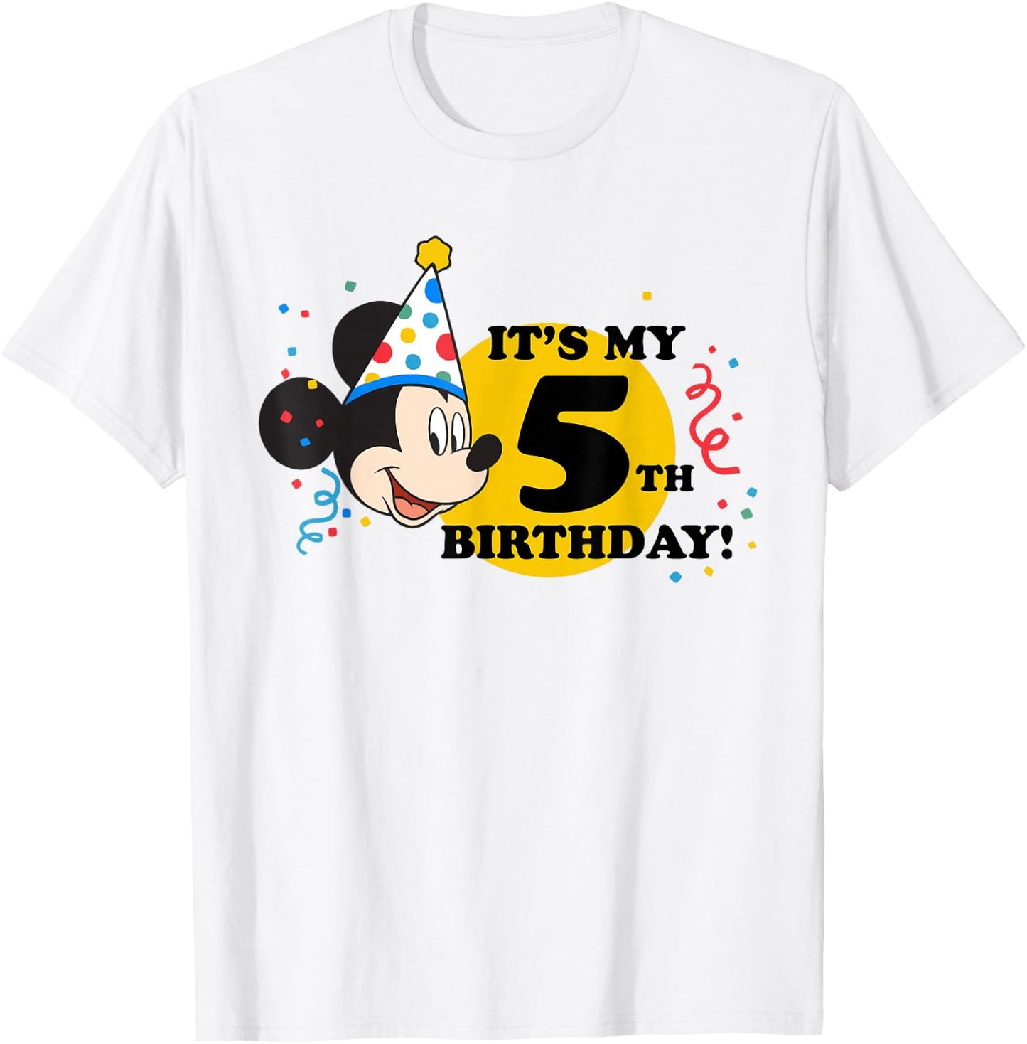 Disney Mickey Mouse 5th Birthday T-Shirt - T-Shirt | White