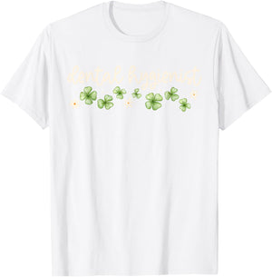 Dental Hygienist St Patricks Day RDH Dentist Lucky Clovers T-Shirt - T-Shirt | White