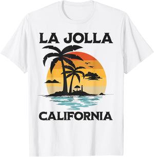 La Jolla California Beach Surf Summer Vacation Vintage T-Shirt - T-Shirt | White