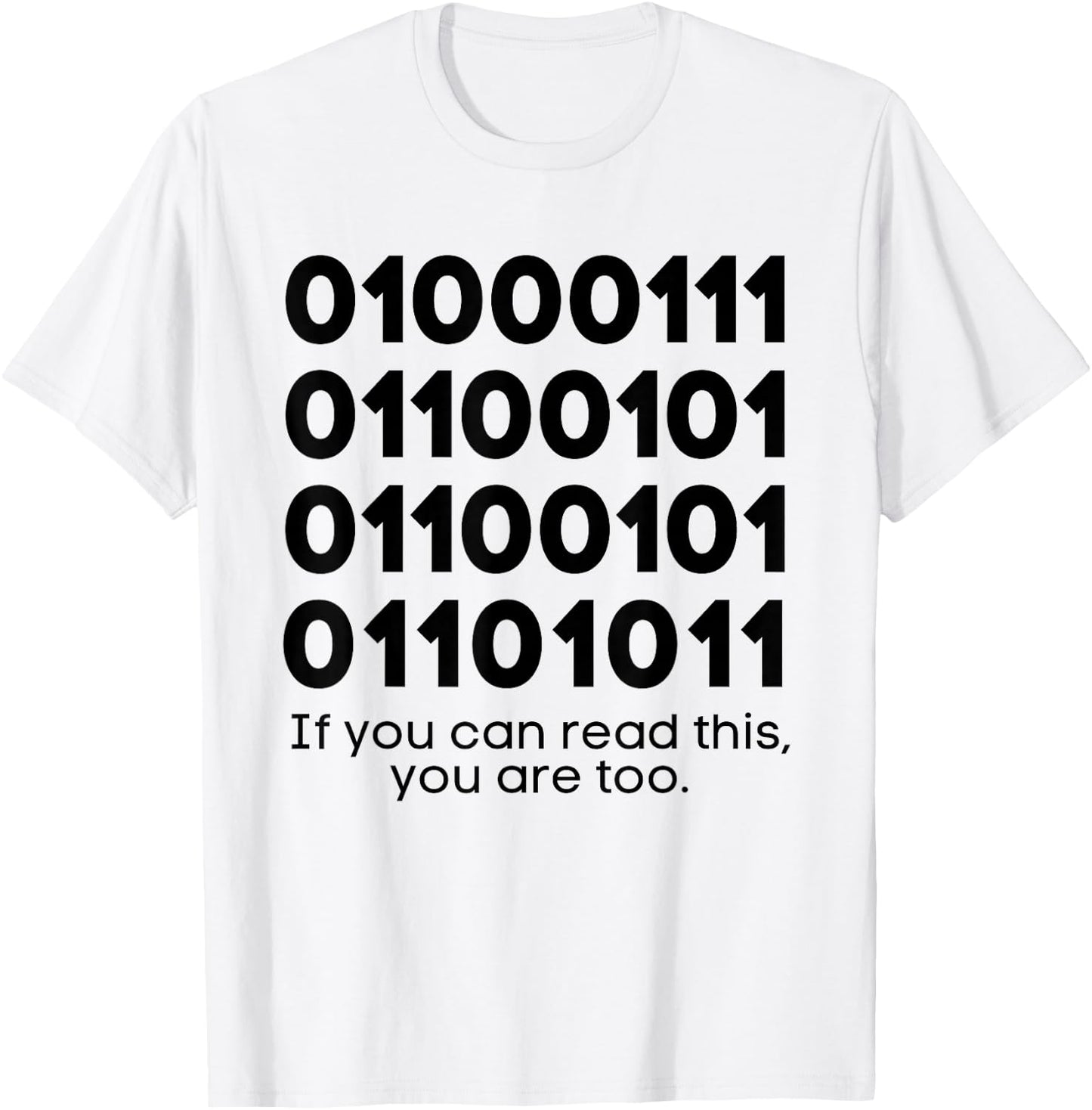 Computer Binary Code Funny Programmer Developer Geek IT T-Shirt - T-Shirt | White