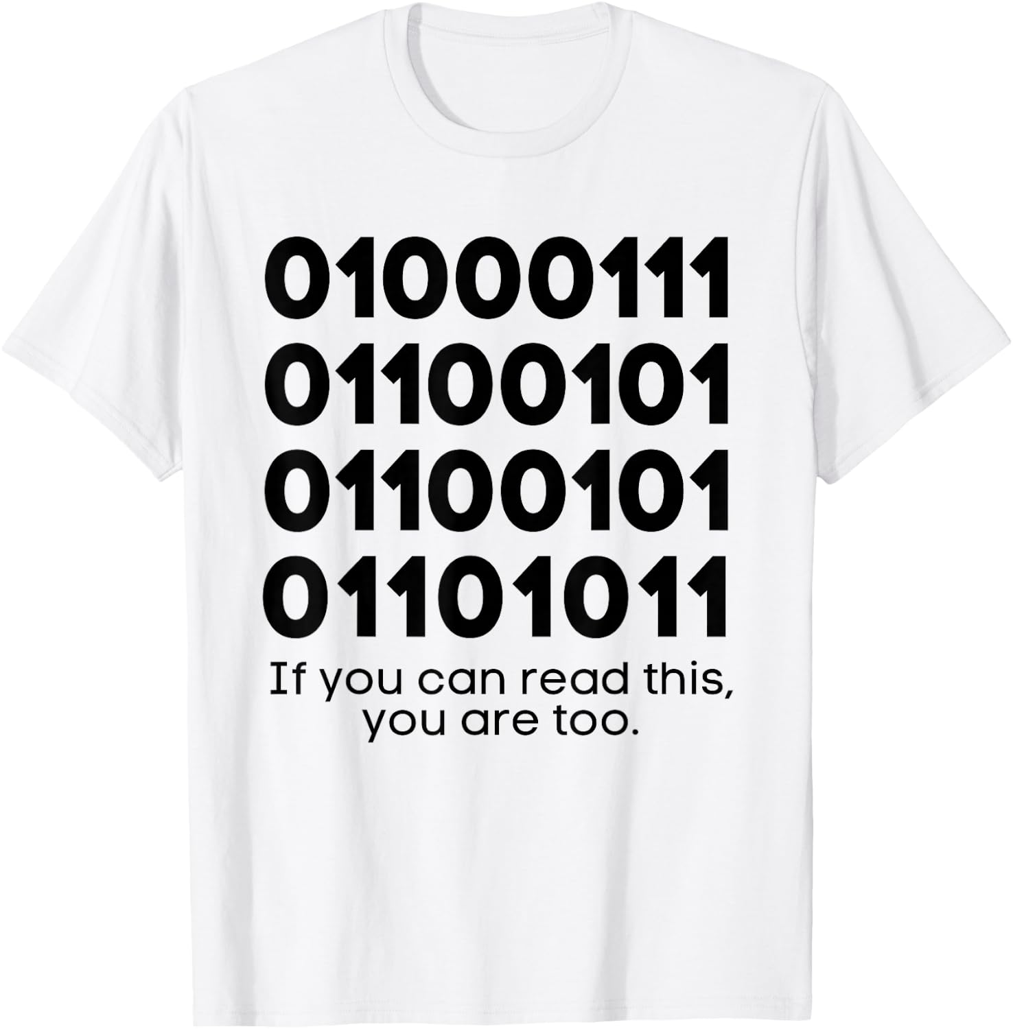 Computer Binary Code Funny Programmer Developer Geek IT T-Shirt - T-Shirt | White