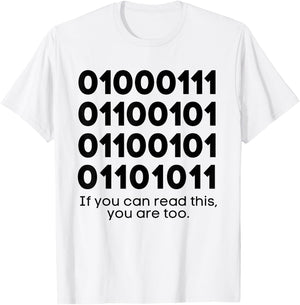 Computer Binary Code Funny Programmer Developer Geek IT T-Shirt - T-Shirt | White