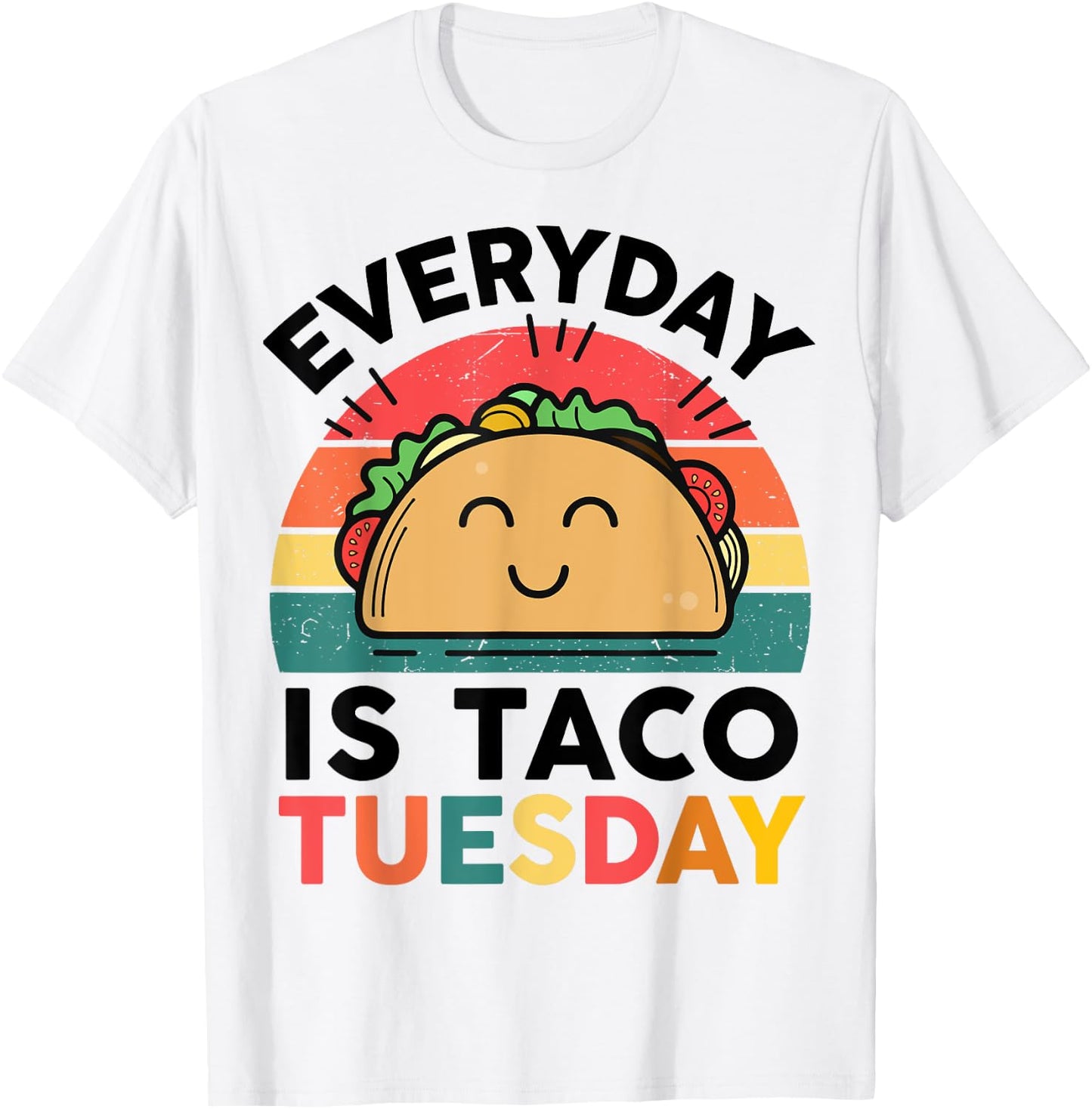 Funny Everyday Is Taco-Tuesday Toddler Boy Kids Cute Retro T-Shirt - T-Shirt | White