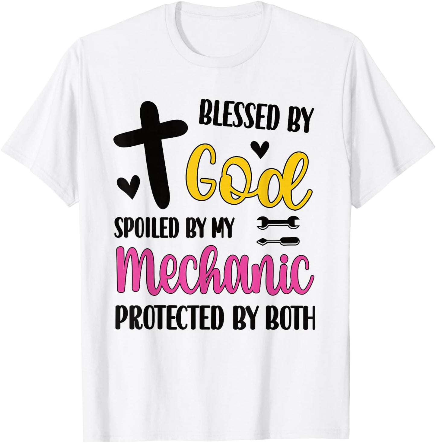 Spoiled By My Mechanic Proud Mechanic Wife Husband T-Shirt - T-Shirt | White