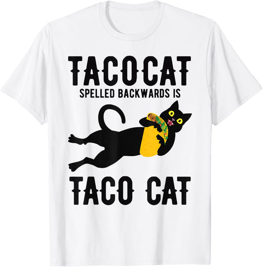 Funny Taco Cat Boys Girls Cinco De Mayo Taco Tuesday T-Shirt - T-Shirt | White