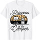 Princess of the Camper Leopard Women Camper Camping Traveler T-Shirt - T-Shirt | White