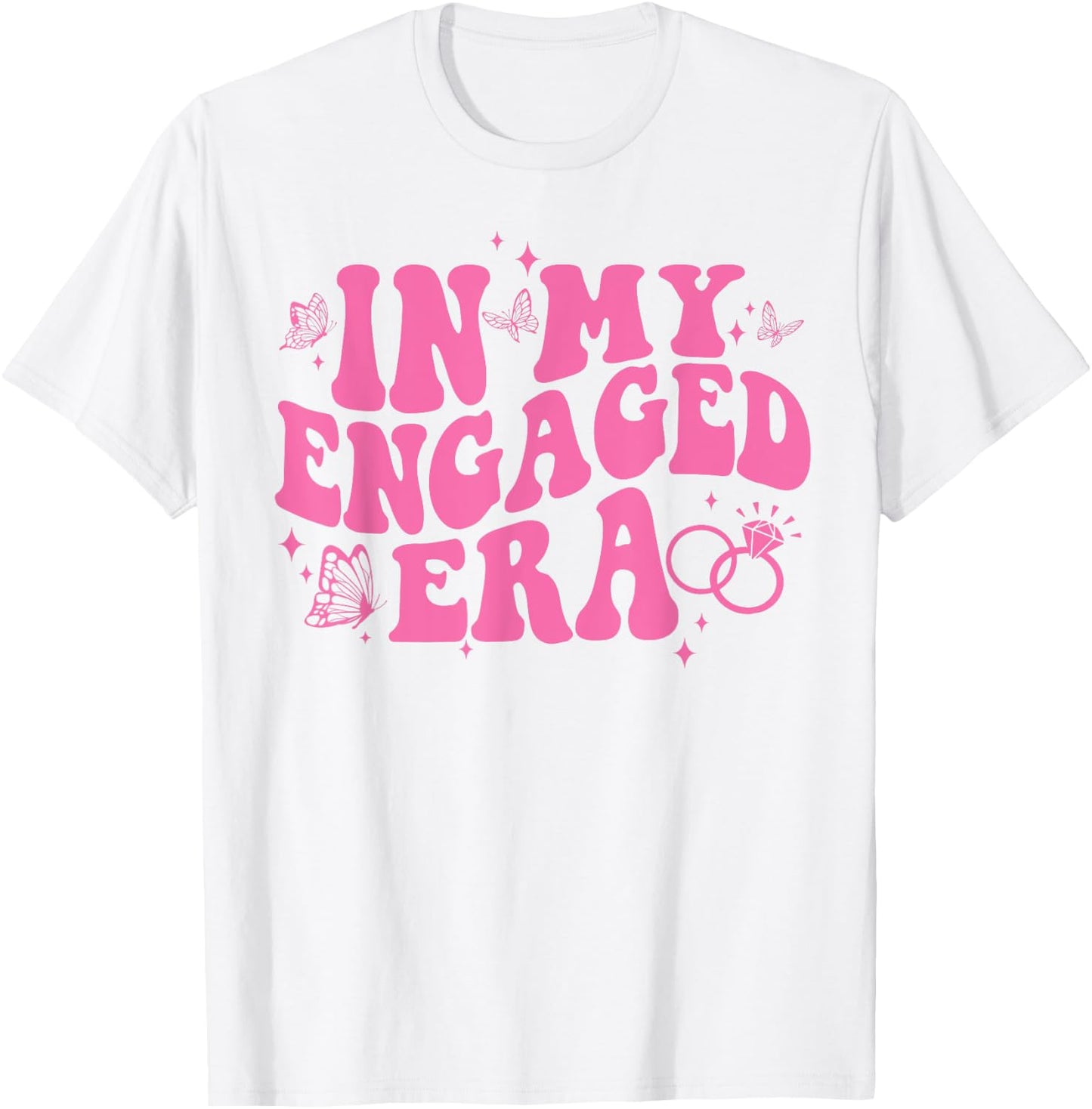In My Engaged Era Groovy Bride Bachelorette Party Bridesmaid T-Shirt - T-Shirt | White