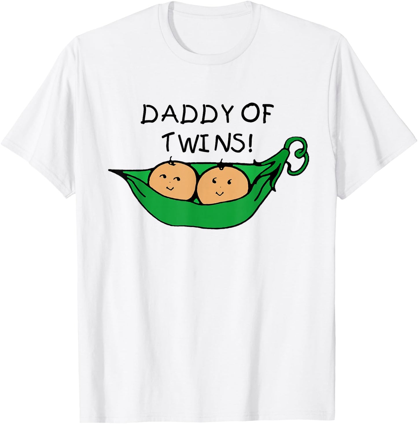 Two Peas in a Pod Daddy of Twins T-Shirt - T-Shirt | White