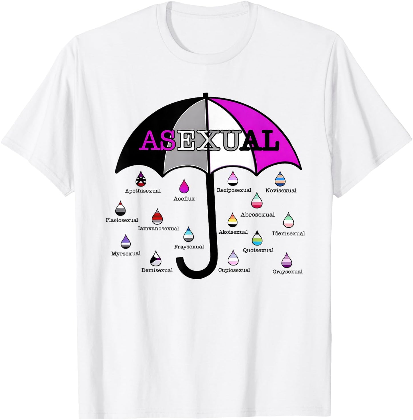 Umbrella Asexual LGBT Lesbian Gay Bisexual Transgender Pride T-Shirt - T-Shirt | White