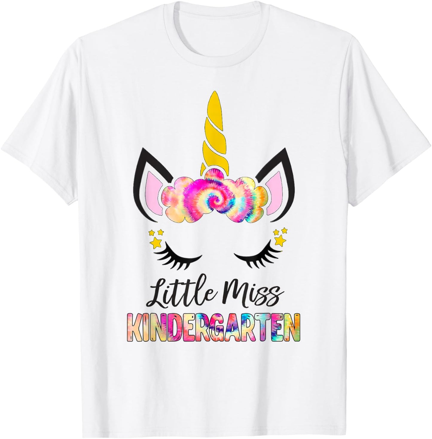 Little Miss Kindergarten Girl Magic Unicorn Shirt Preschool T-Shirt - T-Shirt | White