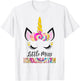 Little Miss Kindergarten Girl Magic Unicorn Shirt Preschool T-Shirt - T-Shirt | White