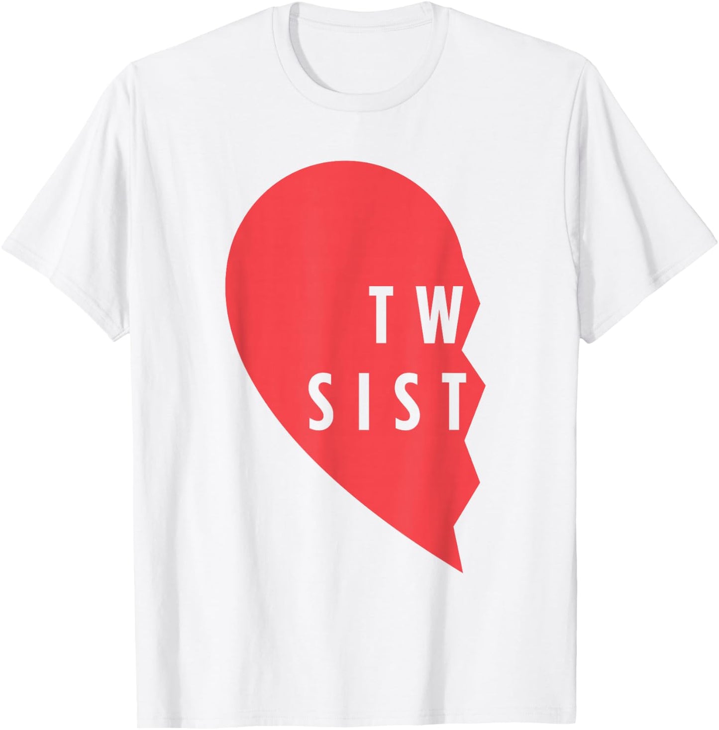 Twins Gift - Twin Sisters Heart Matching Shirt Set - #1 of 2 T-Shirt - T-Shirt | White