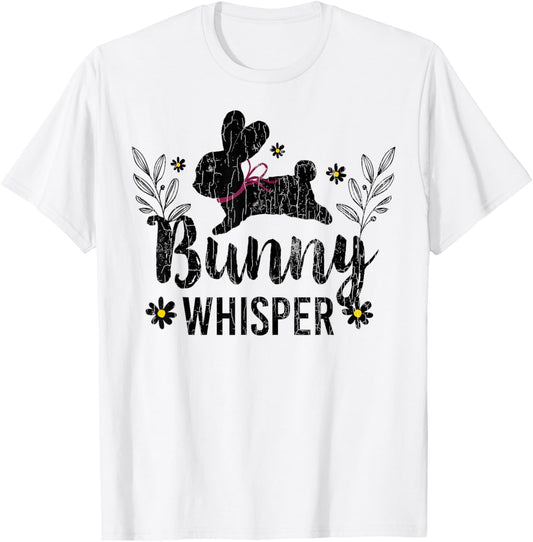 Bunny Whisperer Funny Rabbit Graphic T-Shirt - T-Shirt | White