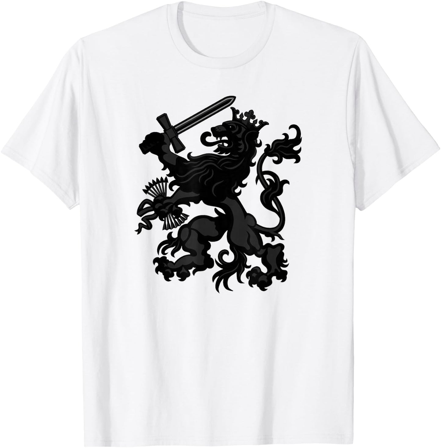 Netherlands Flag Dutch Pride Holland Roots Lion Coat of Arms T-Shirt - T-Shirt | White