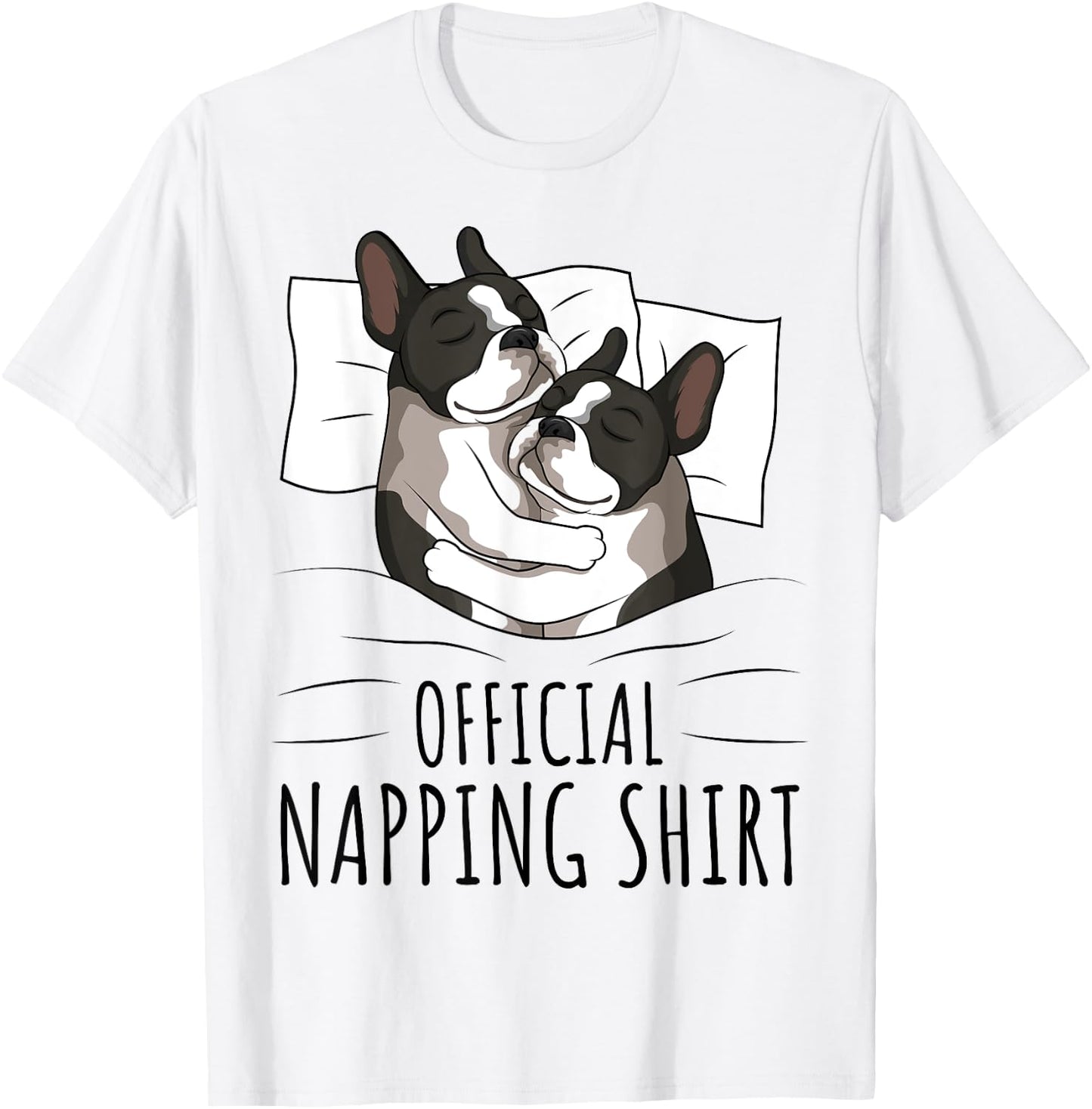 Sleeping Boston Terrier Dog Lover Official Napping Women Kids T-Shirt - T-Shirt | White