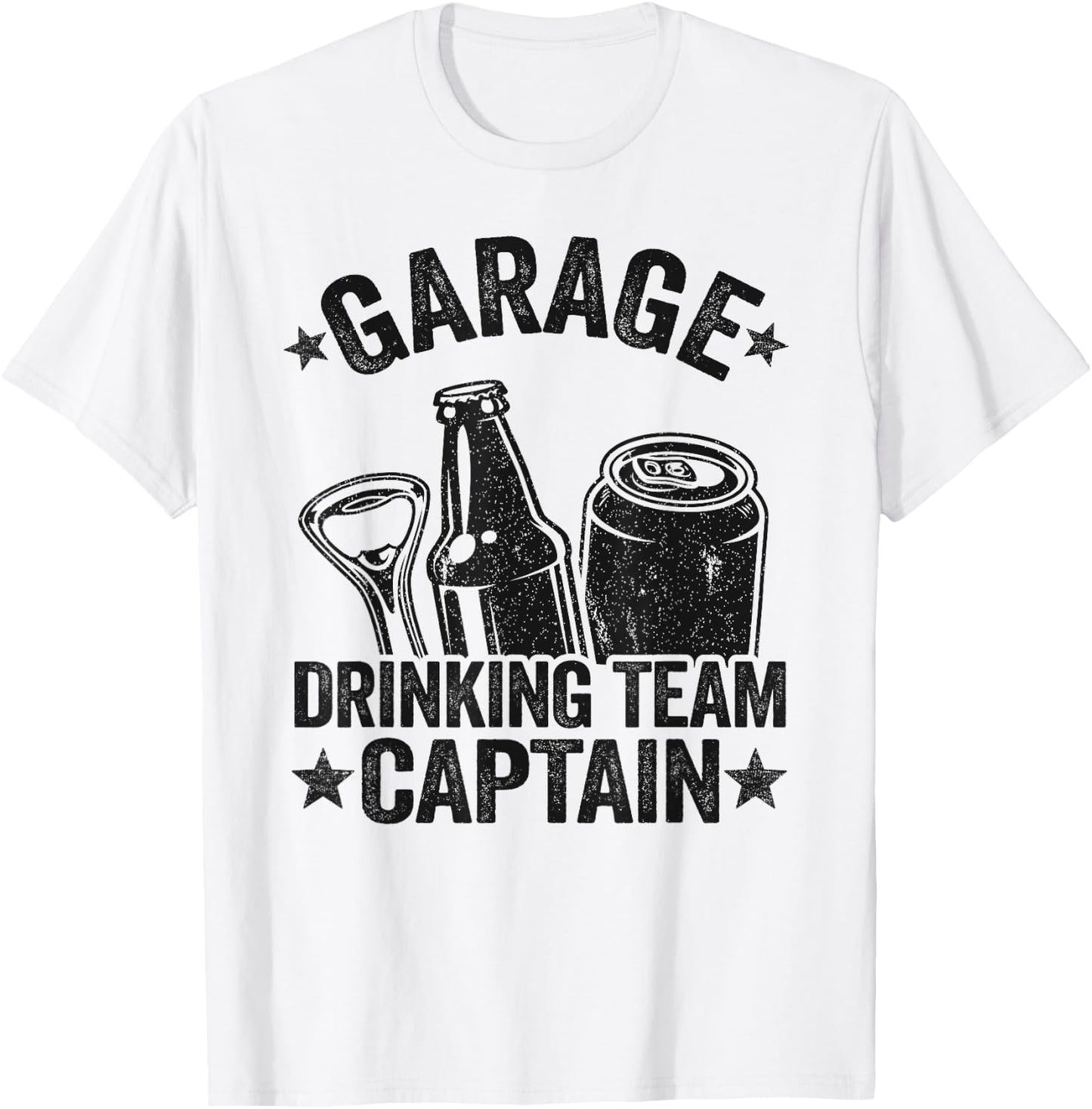 Funny Beer Garage Drinker Garage Drinking Team Captain T-Shirt - T-Shirt | White