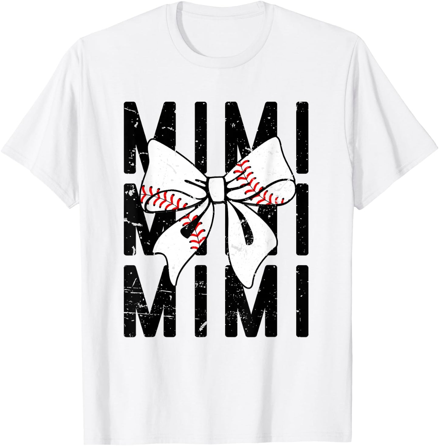 Coquette Baseball Mimi Bow Baseball Grandsons Game T-Shirt - T-Shirt | White