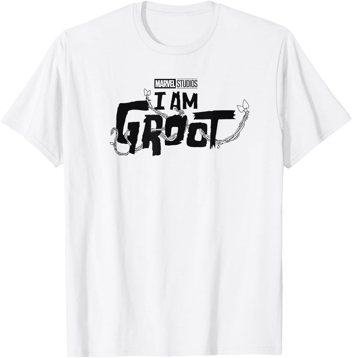 Marvel I Am Groot Simple Dark Vine Logo T-Shirt - T-Shirt | White