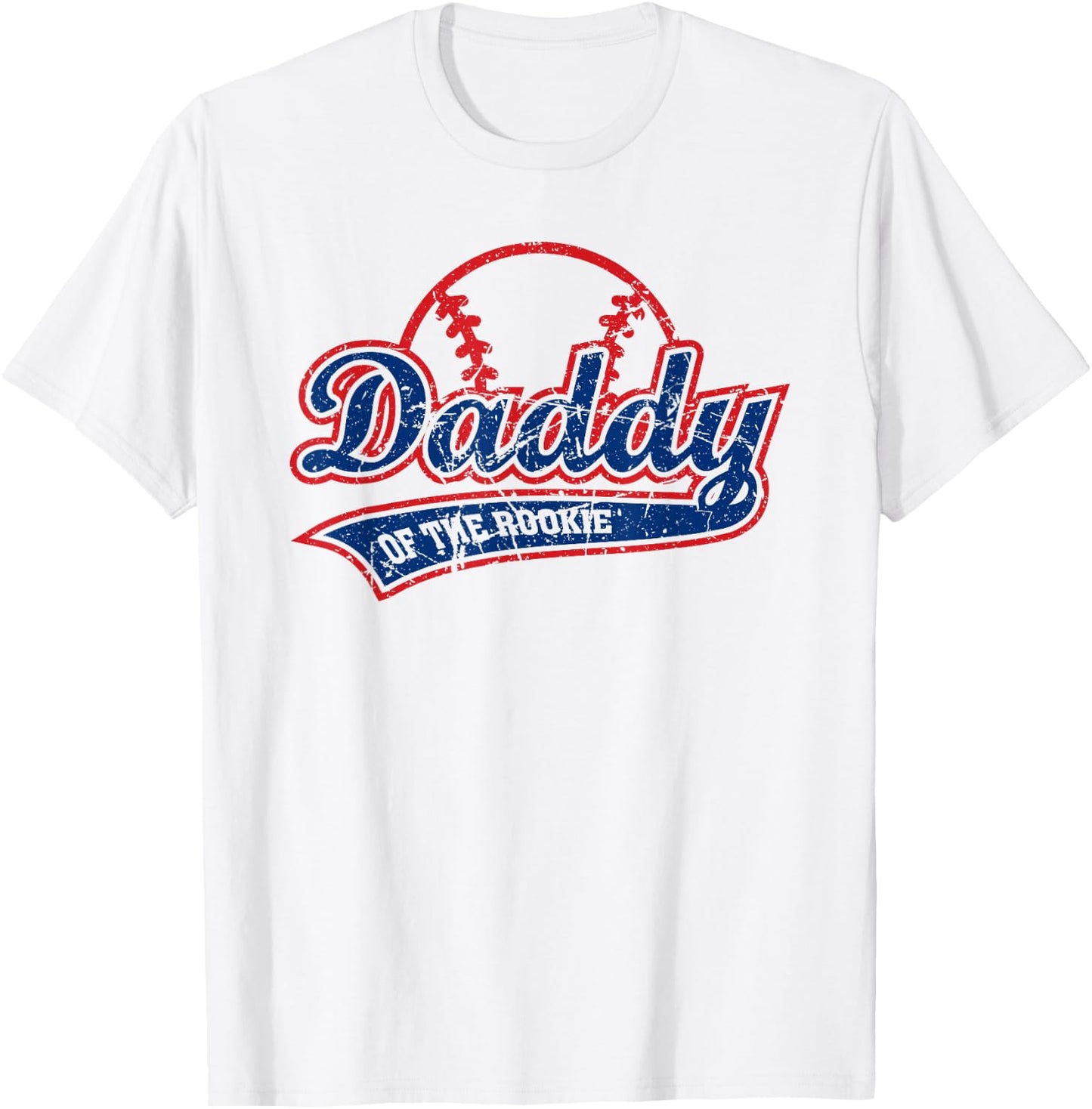 Funny Vintage Baseball Daddy of the Rookie T-Shirt - T-Shirt | White