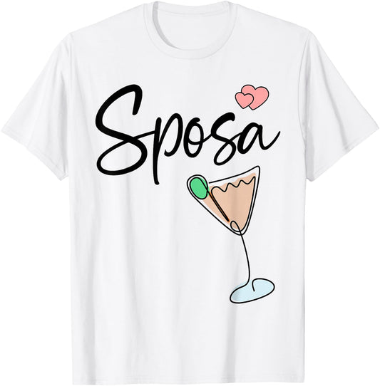 Wedding Bridal Party Italy Sposa Italian Bride T-Shirt - T-Shirt | White